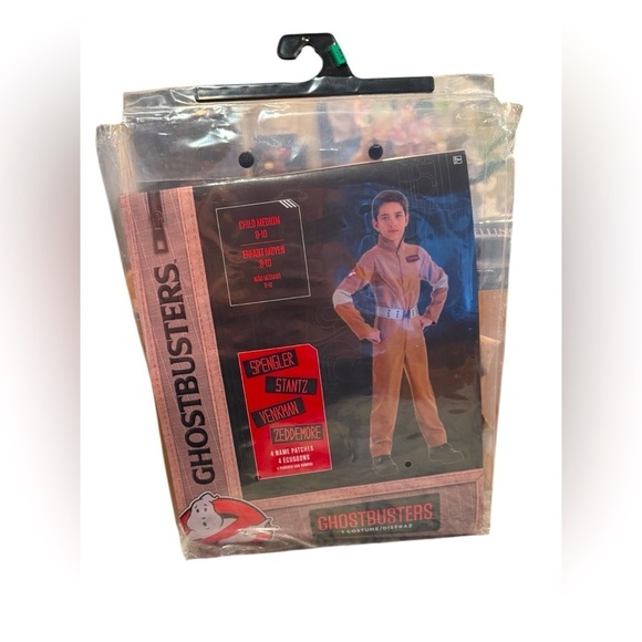 Kids' Ghostbusters Costume With Belt 4 Interchangeable Badges Size Medium - Picture 2 of 2